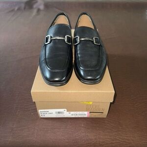 Steve Madden Black Leather Men's Slip-Ons